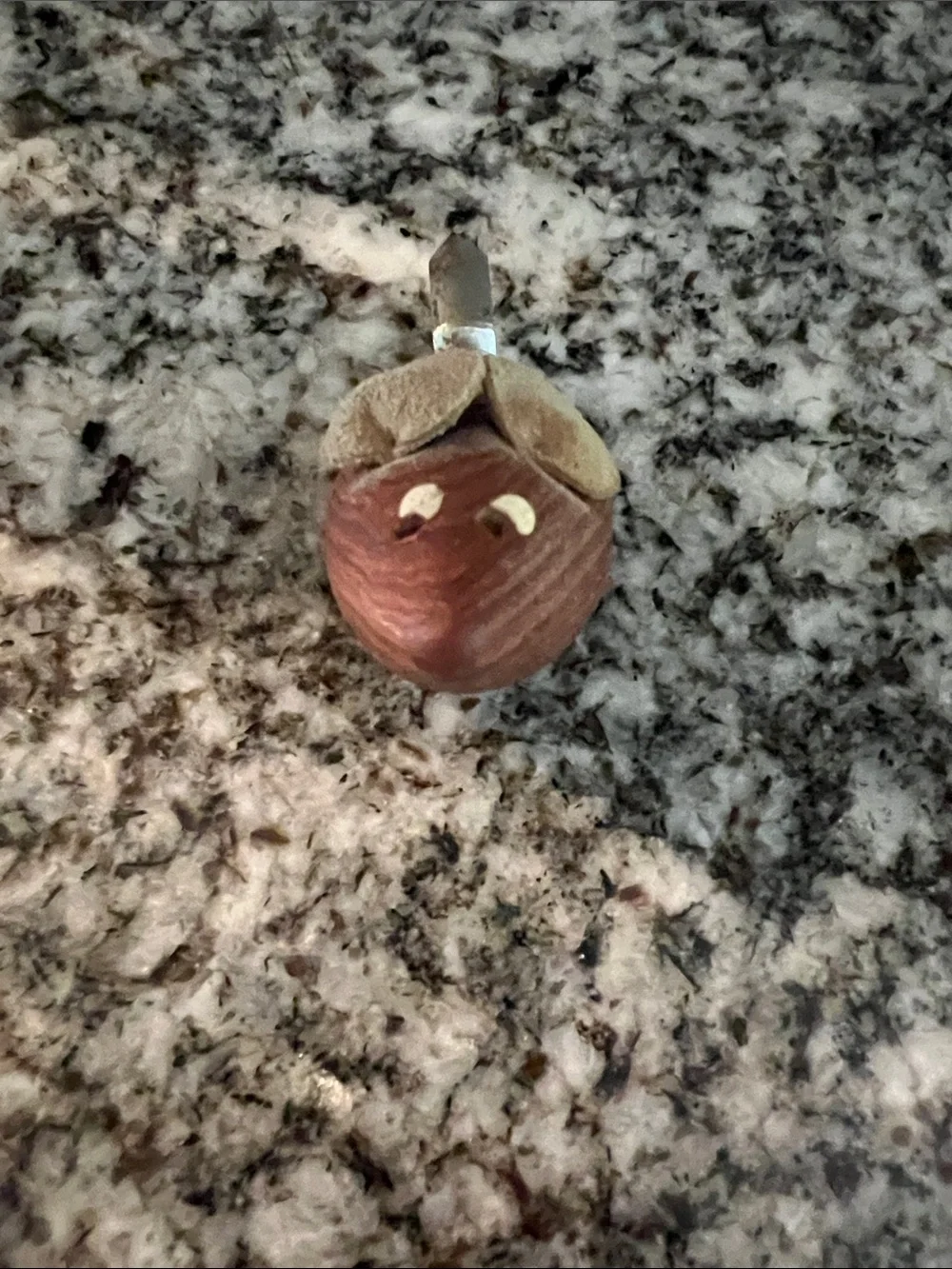 Source Unknown Brown Wooden Bird Toy with Beige Felt Accents and Metal Clip